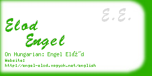 elod engel business card